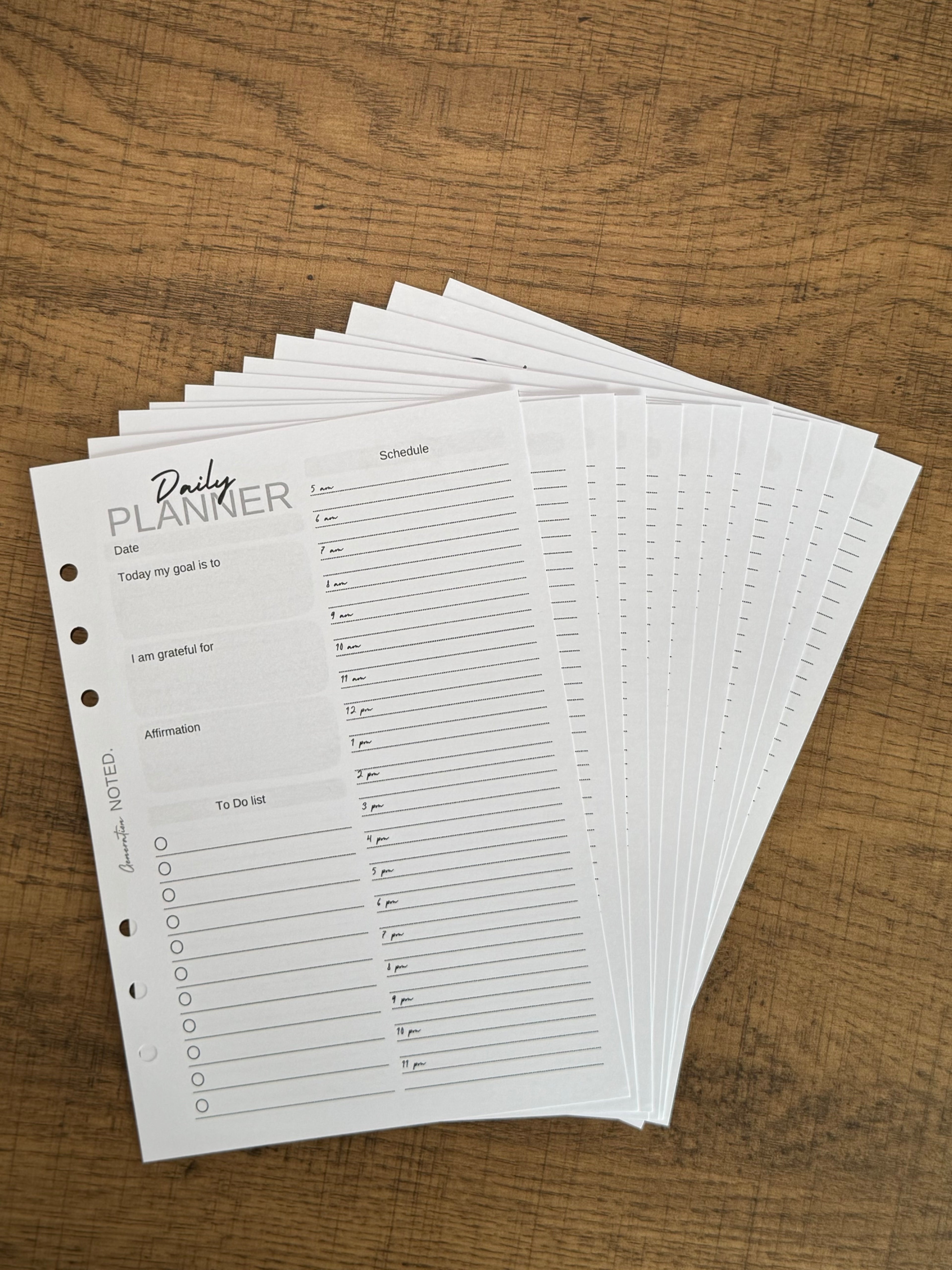 Undated Daily Planner